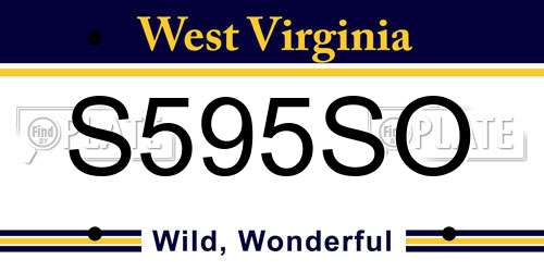S595SO West Virginia License Plate