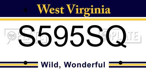 S595SQ West Virginia License Plate