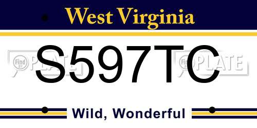 S597TC West Virginia License Plate