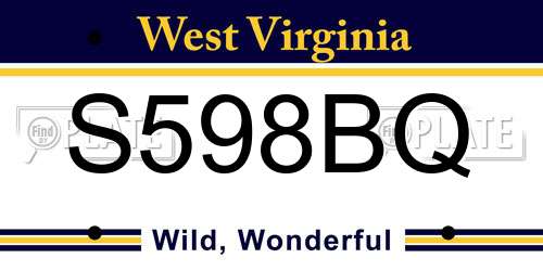 S598BQ West Virginia License Plate