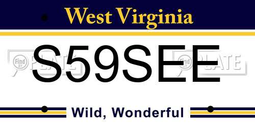 S59SEE West Virginia License Plate