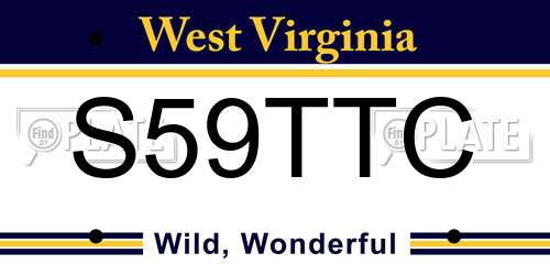 S59TTC West Virginia License Plate