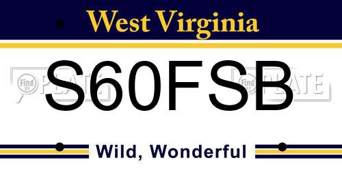 S60FSB West Virginia License Plate