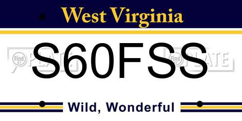 S60FSS West Virginia License Plate