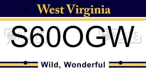 S60OGW West Virginia License Plate