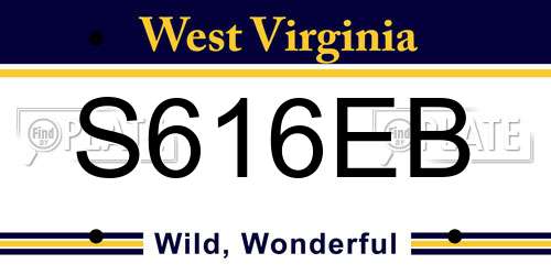S616EB West Virginia License Plate