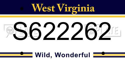 S622262 West Virginia License Plate