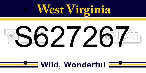 S627267 West Virginia License Plate