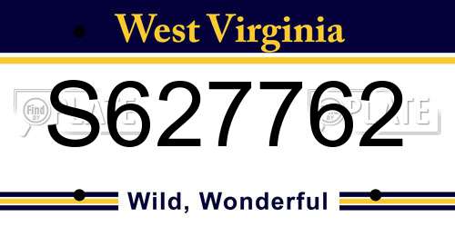 S627762 West Virginia License Plate