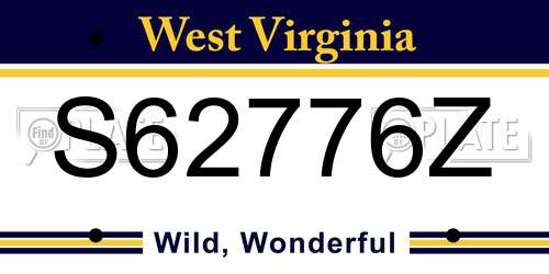 S62776Z West Virginia License Plate