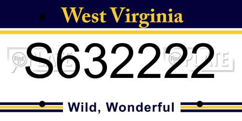 S632222 West Virginia License Plate