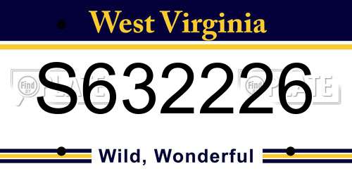 S632226 West Virginia License Plate