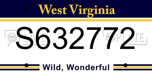S632772 West Virginia License Plate