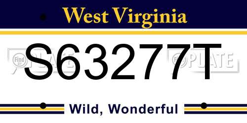 S63277T West Virginia License Plate