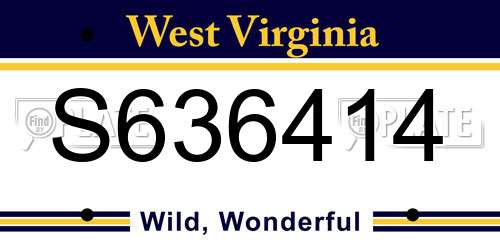 S636414 West Virginia License Plate