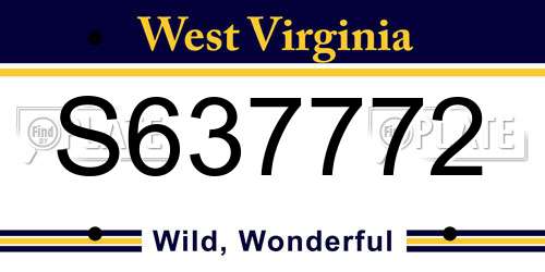 S637772 West Virginia License Plate