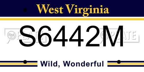 S6442M West Virginia License Plate