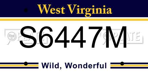 S6447M West Virginia License Plate