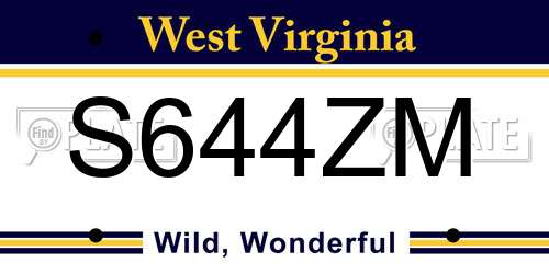 S644ZM West Virginia License Plate