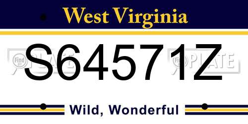 S64571Z West Virginia License Plate