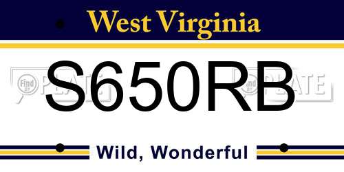 S650RB West Virginia License Plate