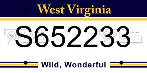 S652233 West Virginia License Plate