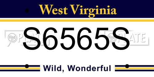 S6565S West Virginia License Plate