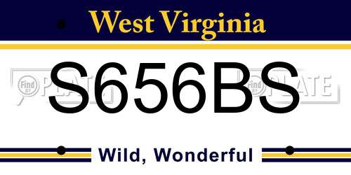S656BS West Virginia License Plate