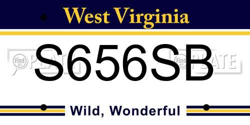 S656SB West Virginia License Plate