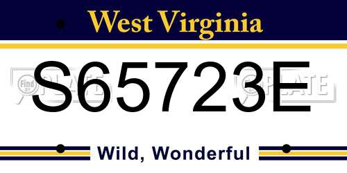 S65723E West Virginia License Plate
