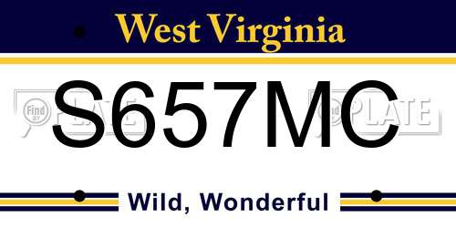 S657MC West Virginia License Plate