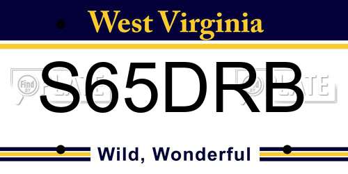 S65DRB West Virginia License Plate