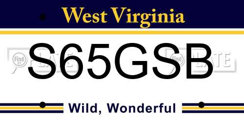 S65GSB West Virginia License Plate