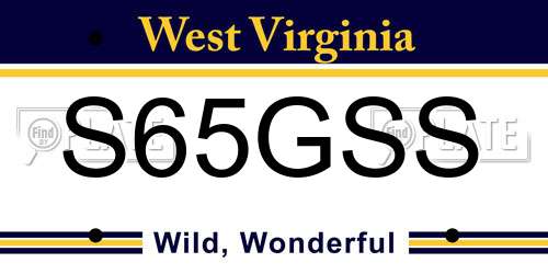S65GSS West Virginia License Plate