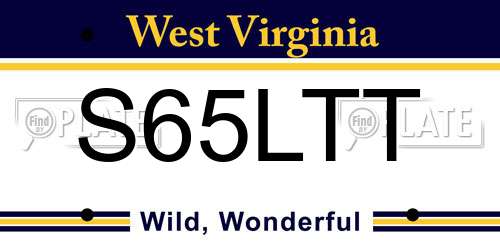 S65LTT West Virginia License Plate
