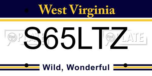 S65LTZ West Virginia License Plate