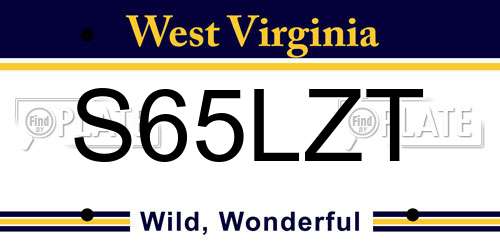 S65LZT West Virginia License Plate