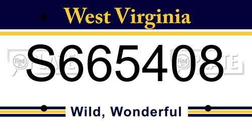 S665408 West Virginia License Plate
