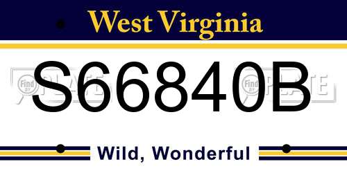 S66840B West Virginia License Plate