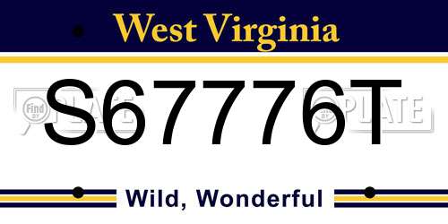 S67776T West Virginia License Plate