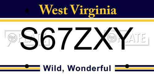 S67ZXY West Virginia License Plate