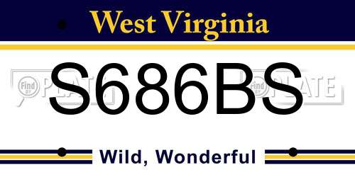 S686BS West Virginia License Plate