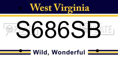S686SB West Virginia License Plate