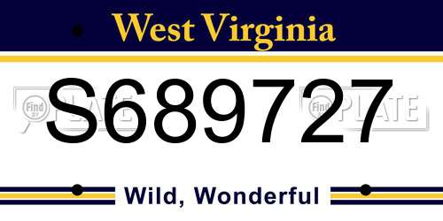 S689727 West Virginia License Plate