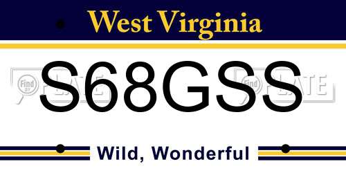 S68GSS West Virginia License Plate
