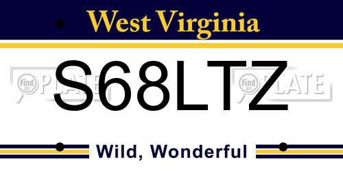 S68LTZ West Virginia License Plate