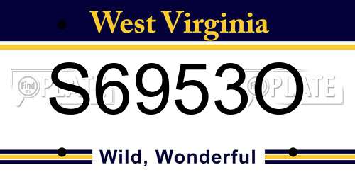 S6953O West Virginia License Plate