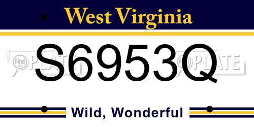 S6953Q West Virginia License Plate