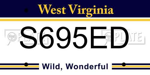 S695ED West Virginia License Plate