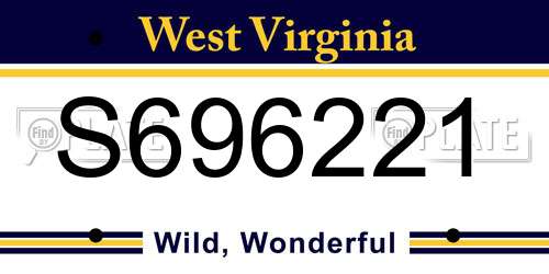 S696221 West Virginia License Plate